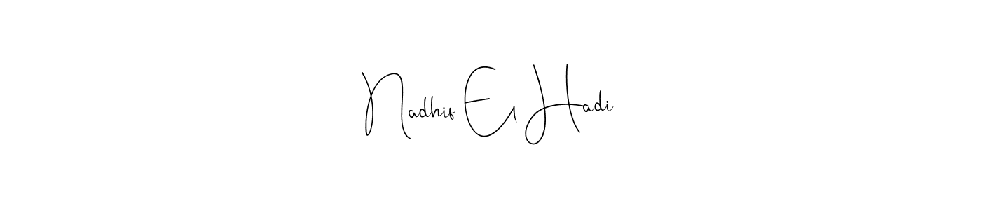 Here are the top 10 professional signature styles for the name Nadhif El Hadi. These are the best autograph styles you can use for your name. Nadhif El Hadi signature style 4 images and pictures png