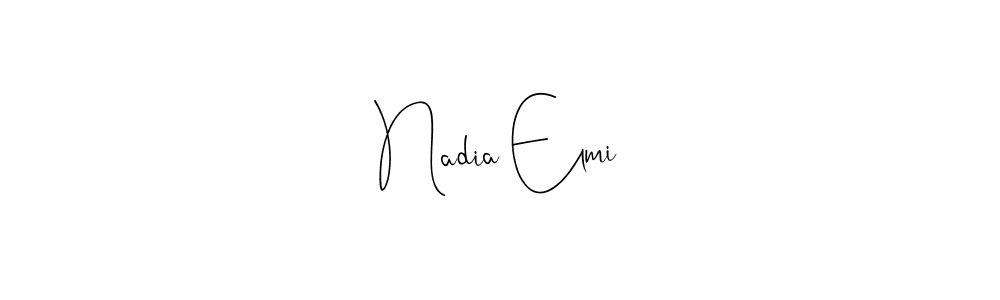 Also You can easily find your signature by using the search form. We will create Nadia Elmi name handwritten signature images for you free of cost using Andilay-7BmLP sign style. Nadia Elmi signature style 4 images and pictures png