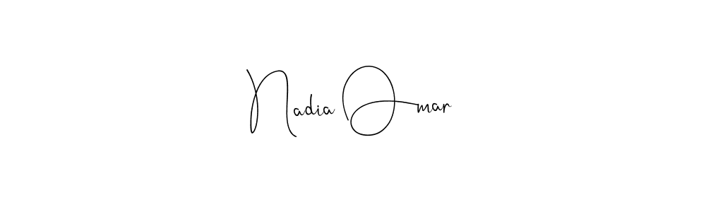 You should practise on your own different ways (Andilay-7BmLP) to write your name (Nadia Omar) in signature. don't let someone else do it for you. Nadia Omar signature style 4 images and pictures png