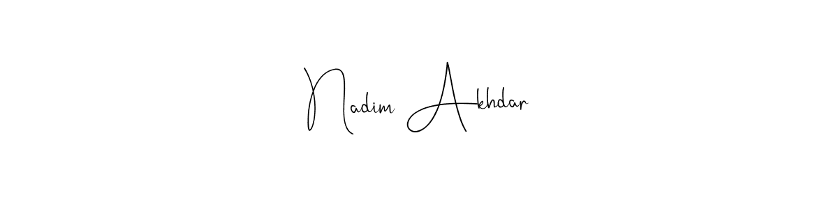 Make a beautiful signature design for name Nadim Akhdar. With this signature (Andilay-7BmLP) style, you can create a handwritten signature for free. Nadim Akhdar signature style 4 images and pictures png