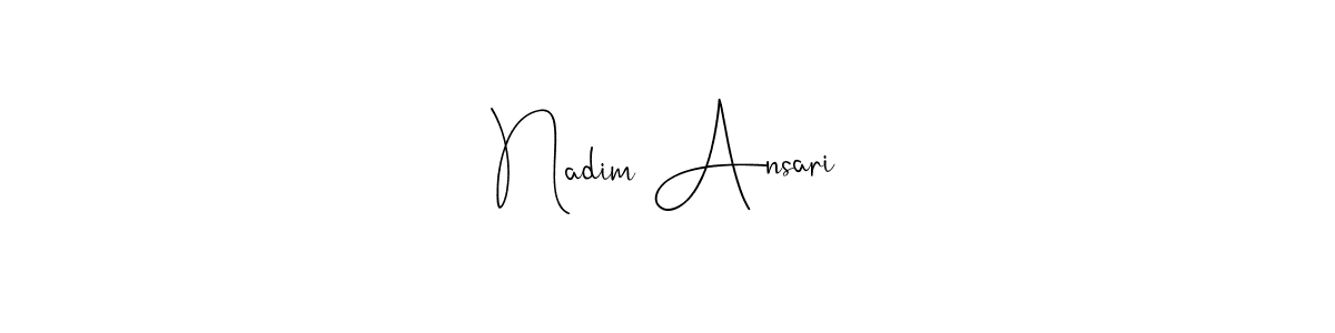Andilay-7BmLP is a professional signature style that is perfect for those who want to add a touch of class to their signature. It is also a great choice for those who want to make their signature more unique. Get Nadim Ansari name to fancy signature for free. Nadim Ansari signature style 4 images and pictures png