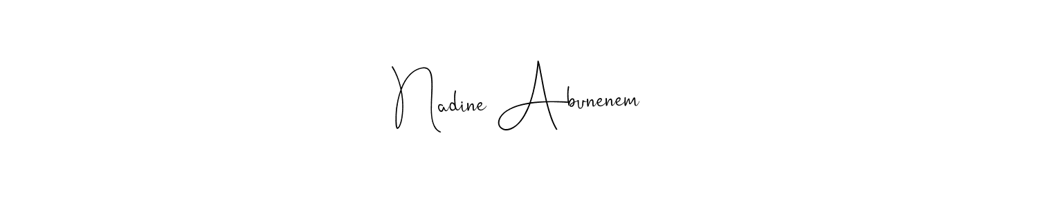 You should practise on your own different ways (Andilay-7BmLP) to write your name (Nadine Abunenem) in signature. don't let someone else do it for you. Nadine Abunenem signature style 4 images and pictures png