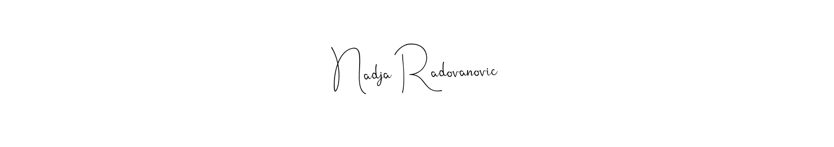 if you are searching for the best signature style for your name Nadja Radovanovic. so please give up your signature search. here we have designed multiple signature styles  using Andilay-7BmLP. Nadja Radovanovic signature style 4 images and pictures png