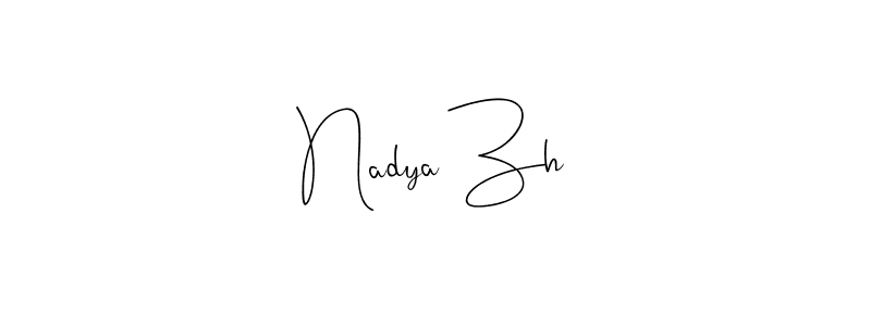 Andilay-7BmLP is a professional signature style that is perfect for those who want to add a touch of class to their signature. It is also a great choice for those who want to make their signature more unique. Get Nadya Zh name to fancy signature for free. Nadya Zh signature style 4 images and pictures png