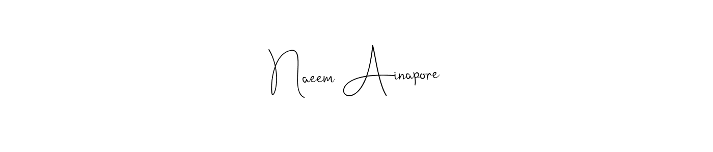 The best way (Andilay-7BmLP) to make a short signature is to pick only two or three words in your name. The name Naeem Ainapore include a total of six letters. For converting this name. Naeem Ainapore signature style 4 images and pictures png