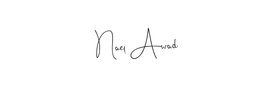 You should practise on your own different ways (Andilay-7BmLP) to write your name (Nael Awad) in signature. don't let someone else do it for you. Nael Awad signature style 4 images and pictures png