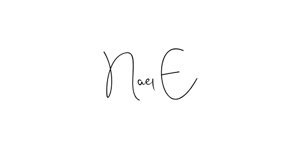 Also You can easily find your signature by using the search form. We will create Nael E name handwritten signature images for you free of cost using Andilay-7BmLP sign style. Nael E signature style 4 images and pictures png