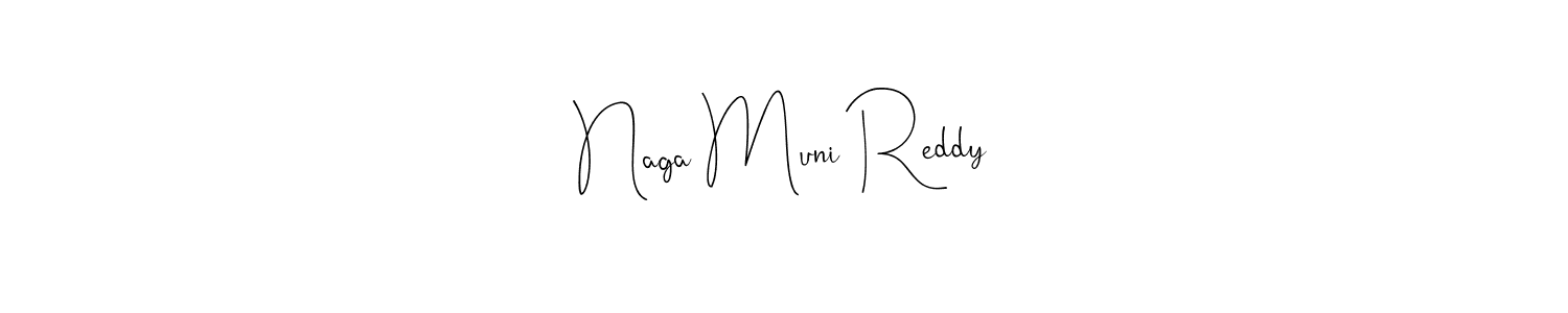 Create a beautiful signature design for name Naga Muni Reddy. With this signature (Andilay-7BmLP) fonts, you can make a handwritten signature for free. Naga Muni Reddy signature style 4 images and pictures png