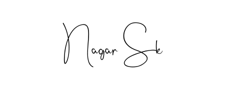 A sleek calligraphic signature for name Nagar Sk utilizing Andilay-7BmLP styling. Great for adding personal signatures to photos and art. Nagar Sk signature style 4 images and pictures png