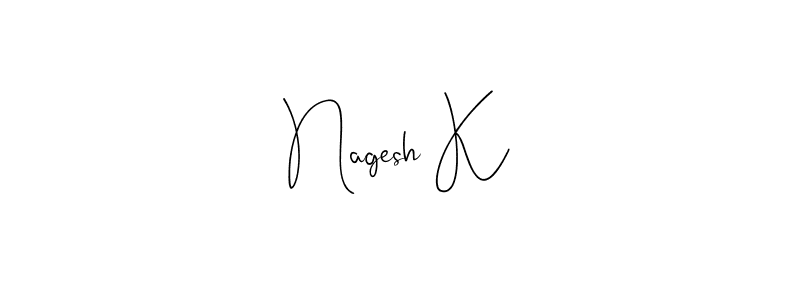 Use a signature maker to create a handwritten signature online. With this signature software, you can design (Andilay-7BmLP) your own signature for name Nagesh K. Nagesh K signature style 4 images and pictures png