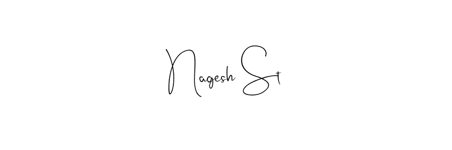 if you are searching for the best signature style for your name Nagesh St. so please give up your signature search. here we have designed multiple signature styles  using Andilay-7BmLP. Nagesh St signature style 4 images and pictures png