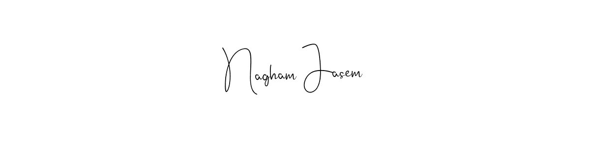 The best way (Andilay-7BmLP) to make a short signature is to pick only two or three words in your name. The name Nagham Jasem include a total of six letters. For converting this name. Nagham Jasem signature style 4 images and pictures png