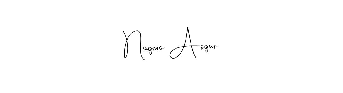 See photos of Nagma Asgar official signature by Spectra . Check more albums & portfolios. Read reviews & check more about Andilay-7BmLP font. Nagma Asgar signature style 4 images and pictures png
