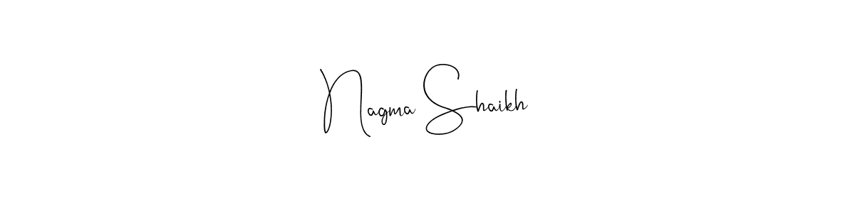 This is the best signature style for the Nagma Shaikh name. Also you like these signature font (Andilay-7BmLP). Mix name signature. Nagma Shaikh signature style 4 images and pictures png