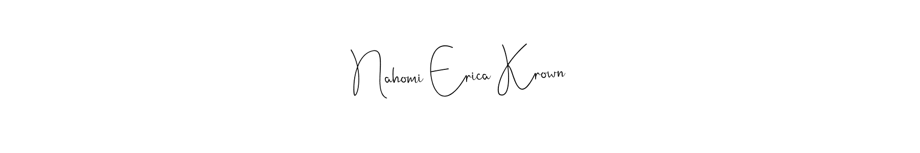 You should practise on your own different ways (Andilay-7BmLP) to write your name (Nahomi Erica Krown) in signature. don't let someone else do it for you. Nahomi Erica Krown signature style 4 images and pictures png