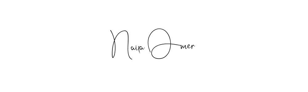 You should practise on your own different ways (Andilay-7BmLP) to write your name (Naila Omer) in signature. don't let someone else do it for you. Naila Omer signature style 4 images and pictures png