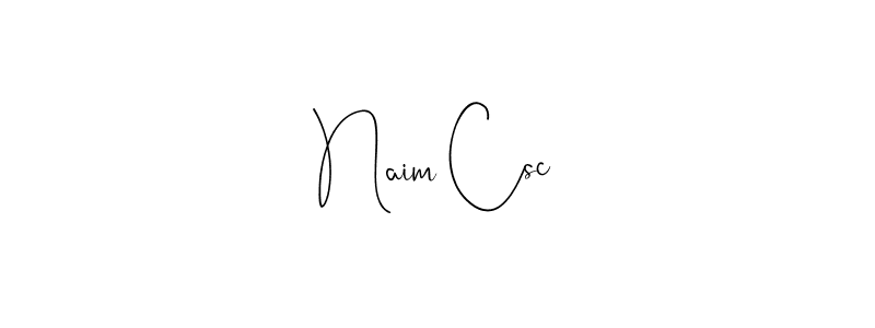 Use a signature maker to create a handwritten signature online. With this signature software, you can design (Andilay-7BmLP) your own signature for name Naim Csc. Naim Csc signature style 4 images and pictures png