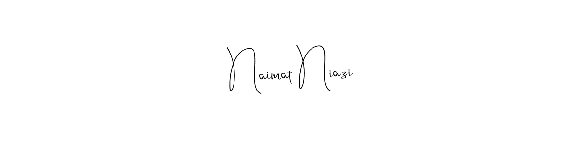 How to make Naimat Niazi name signature. Use Andilay-7BmLP style for creating short signs online. This is the latest handwritten sign. Naimat Niazi signature style 4 images and pictures png
