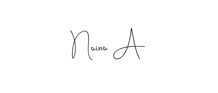 Also we have Naina A name is the best signature style. Create professional handwritten signature collection using Andilay-7BmLP autograph style. Naina A signature style 4 images and pictures png