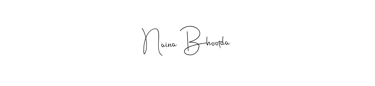 This is the best signature style for the Naina Bhootda name. Also you like these signature font (Andilay-7BmLP). Mix name signature. Naina Bhootda signature style 4 images and pictures png