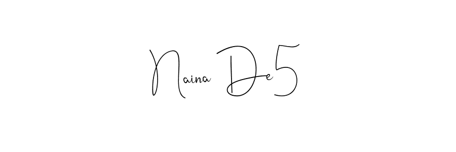 Use a signature maker to create a handwritten signature online. With this signature software, you can design (Andilay-7BmLP) your own signature for name Naina De5. Naina De5 signature style 4 images and pictures png