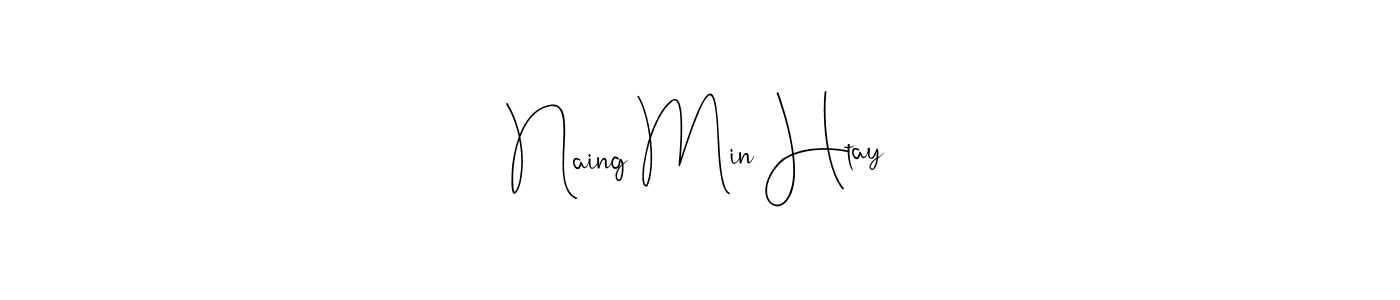 Design your own signature with our free online signature maker. With this signature software, you can create a handwritten (Andilay-7BmLP) signature for name Naing Min Htay. Naing Min Htay signature style 4 images and pictures png