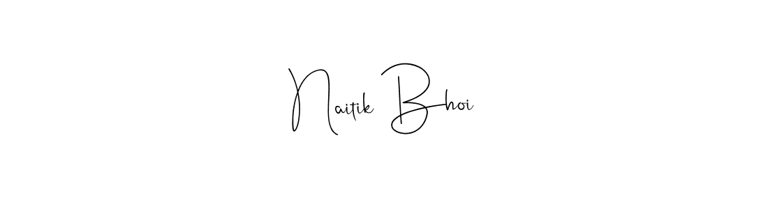 The best way (Andilay-7BmLP) to make a short signature is to pick only two or three words in your name. The name Naitik Bhoi include a total of six letters. For converting this name. Naitik Bhoi signature style 4 images and pictures png