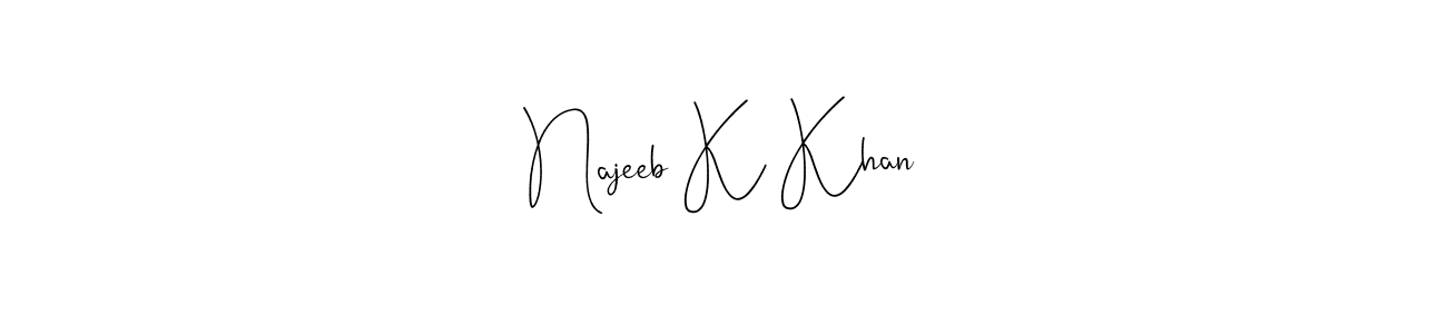 This is the best signature style for the Najeeb K Khan name. Also you like these signature font (Andilay-7BmLP). Mix name signature. Najeeb K Khan signature style 4 images and pictures png