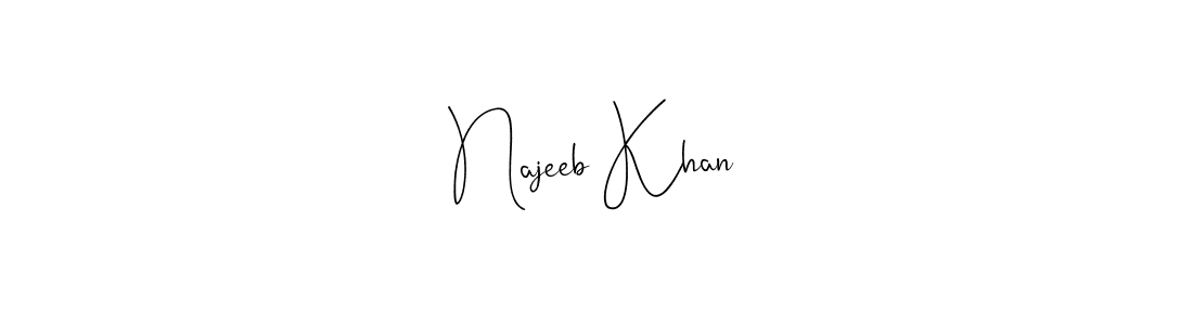 Make a beautiful signature design for name Najeeb Khan. With this signature (Andilay-7BmLP) style, you can create a handwritten signature for free. Najeeb Khan signature style 4 images and pictures png