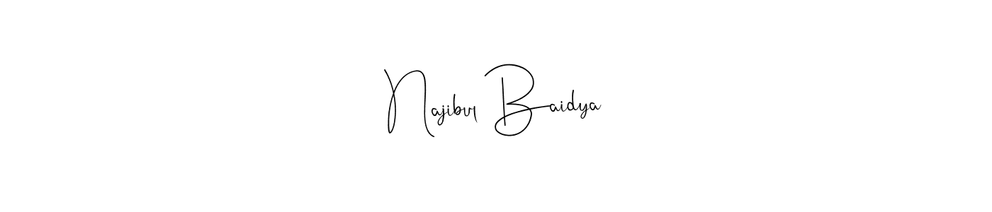 The best way (Andilay-7BmLP) to make a short signature is to pick only two or three words in your name. The name Najibul Baidya include a total of six letters. For converting this name. Najibul Baidya signature style 4 images and pictures png