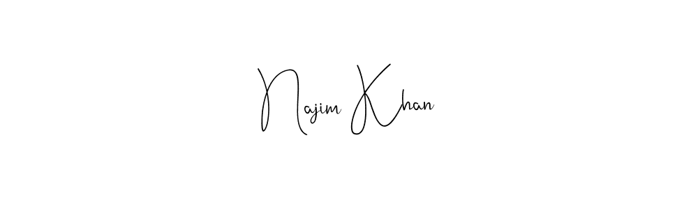 if you are searching for the best signature style for your name Najim Khan. so please give up your signature search. here we have designed multiple signature styles  using Andilay-7BmLP. Najim Khan signature style 4 images and pictures png