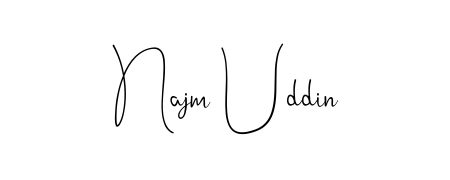 The Andilay-7BmLP font transforms the name Najm Uddin into an executive sign with sharp precision and distinguished character. Najm Uddin signature style 4 images and pictures png