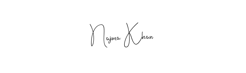 if you are searching for the best signature style for your name Najma Khan. so please give up your signature search. here we have designed multiple signature styles  using Andilay-7BmLP. Najma Khan signature style 4 images and pictures png