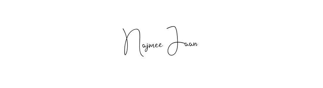 You should practise on your own different ways (Andilay-7BmLP) to write your name (Najmee Jaan) in signature. don't let someone else do it for you. Najmee Jaan signature style 4 images and pictures png