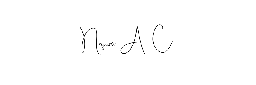 How to Draw Najwa A C signature style? Andilay-7BmLP is a latest design signature styles for name Najwa A C. Najwa A C signature style 4 images and pictures png