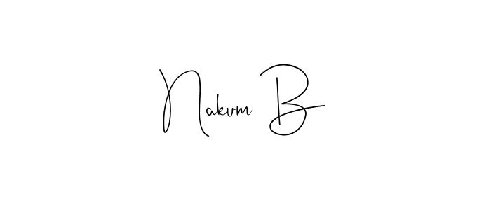 How to make Nakum B name signature. Use Andilay-7BmLP style for creating short signs online. This is the latest handwritten sign. Nakum B signature style 4 images and pictures png