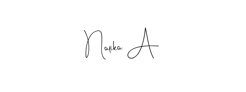 This is the best signature style for the Nalika A name. Also you like these signature font (Andilay-7BmLP). Mix name signature. Nalika A signature style 4 images and pictures png