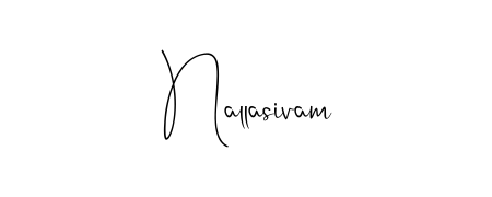 The Andilay-7BmLP handwriting style adds charm and authenticity to name Nallasivam. A wonderful choice for personal thank-you notes. Nallasivam signature style 4 images and pictures png
