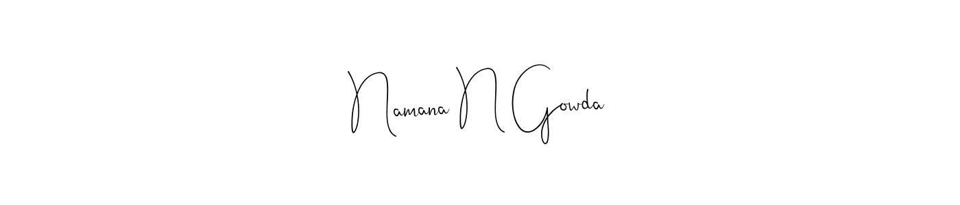 Use a signature maker to create a handwritten signature online. With this signature software, you can design (Andilay-7BmLP) your own signature for name Namana N Gowda. Namana N Gowda signature style 4 images and pictures png