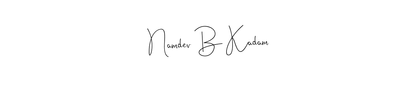 The best way (Andilay-7BmLP) to make a short signature is to pick only two or three words in your name. The name Namdev B Kadam include a total of six letters. For converting this name. Namdev B Kadam signature style 4 images and pictures png