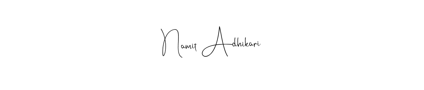 You can use this online signature creator to create a handwritten signature for the name Namit Adhikari. This is the best online autograph maker. Namit Adhikari signature style 4 images and pictures png