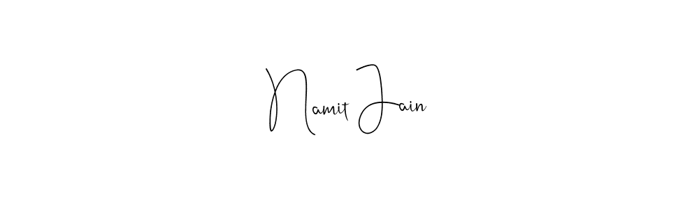 Create a beautiful signature design for name Namit Jain. With this signature (Andilay-7BmLP) fonts, you can make a handwritten signature for free. Namit Jain signature style 4 images and pictures png