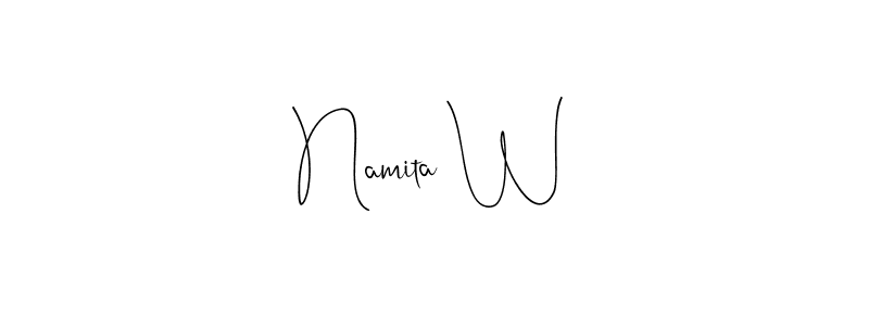 Also You can easily find your signature by using the search form. We will create Namita W name handwritten signature images for you free of cost using Andilay-7BmLP sign style. Namita W signature style 4 images and pictures png