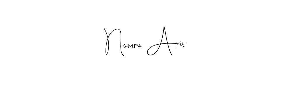 Make a beautiful signature design for name Namra Arif. Use this online signature maker to create a handwritten signature for free. Namra Arif signature style 4 images and pictures png