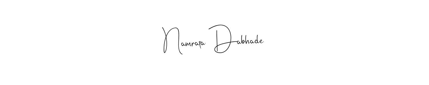 Create a beautiful signature design for name Namrata Dabhade. With this signature (Andilay-7BmLP) fonts, you can make a handwritten signature for free. Namrata Dabhade signature style 4 images and pictures png