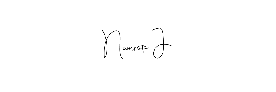 Create a beautiful signature design for name Namrata J. With this signature (Andilay-7BmLP) fonts, you can make a handwritten signature for free. Namrata J signature style 4 images and pictures png