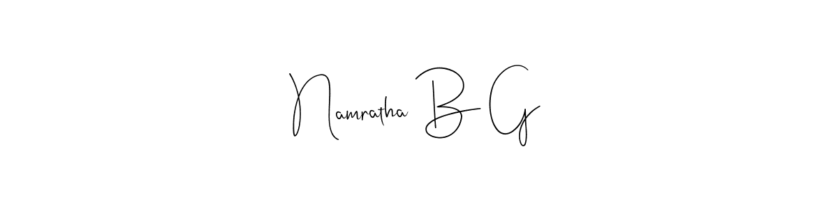 Namratha B G stylish signature style. Best Handwritten Sign (Andilay-7BmLP) for my name. Handwritten Signature Collection Ideas for my name Namratha B G. Namratha B G signature style 4 images and pictures png