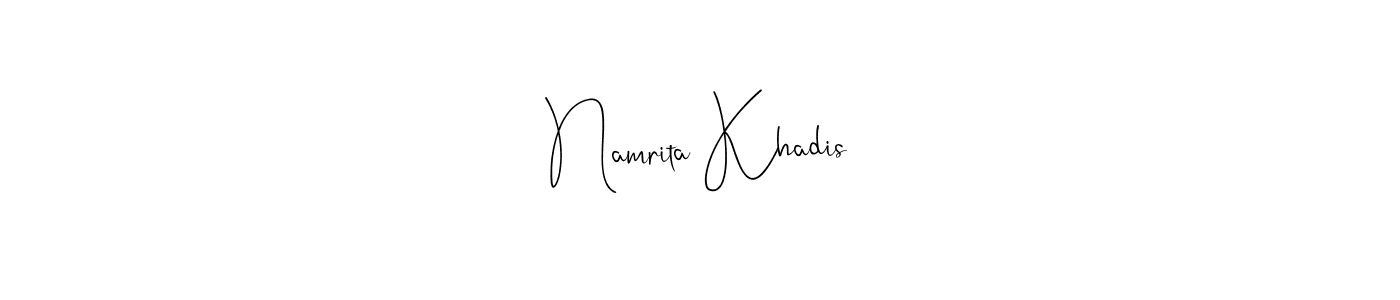 Use a signature maker to create a handwritten signature online. With this signature software, you can design (Andilay-7BmLP) your own signature for name Namrita Khadis. Namrita Khadis signature style 4 images and pictures png