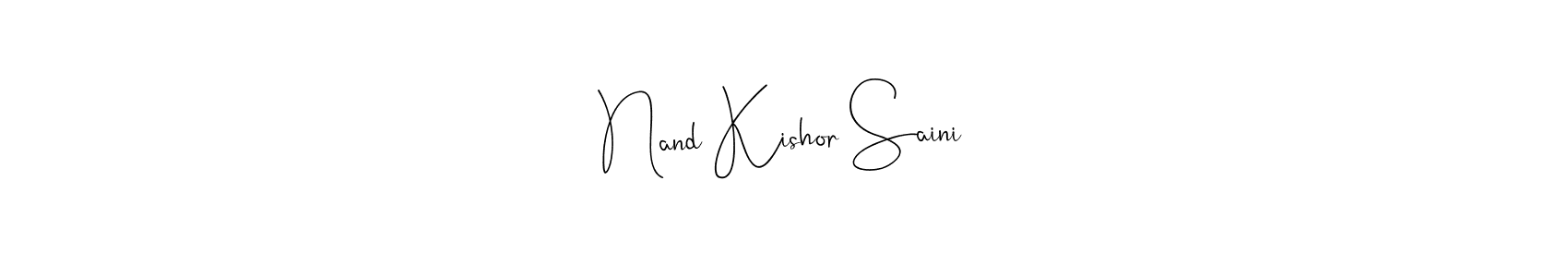 Design your own signature with our free online signature maker. With this signature software, you can create a handwritten (Andilay-7BmLP) signature for name Nand Kishor Saini. Nand Kishor Saini signature style 4 images and pictures png