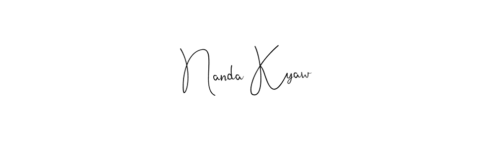 You can use this online signature creator to create a handwritten signature for the name Nanda Kyaw. This is the best online autograph maker. Nanda Kyaw signature style 4 images and pictures png